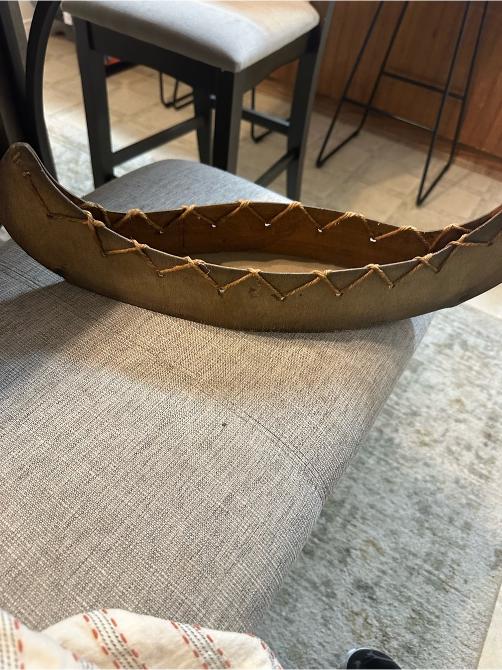is a vintage birch bark canoe miniature souvenir